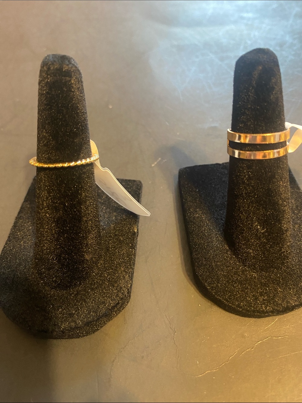 Gold Tone Stackable Women's Rings - Elegant Thin and Double Band Styles